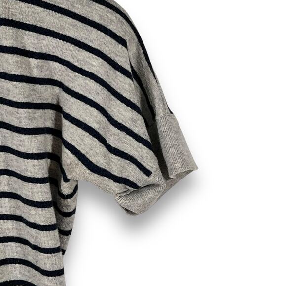 American Eagle Stripe Cotton Cardigan Bella Swan Vintage Preppy Gray M - Picture 5 of 9